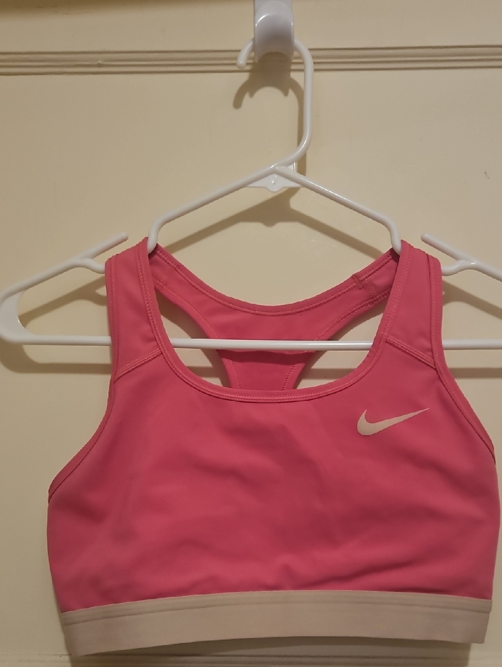 Nike Women's Pink Sports Bra with Cream Band